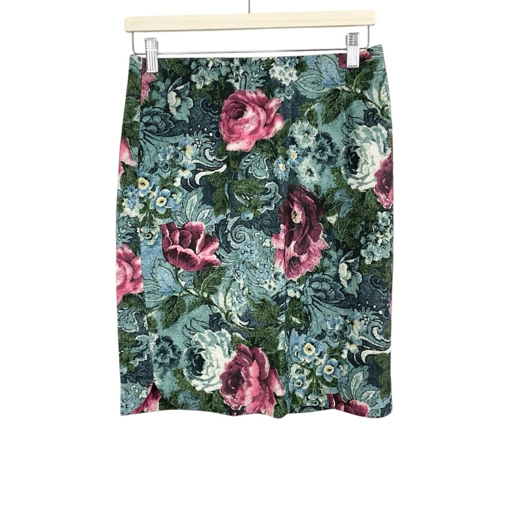J. Jill Floral Ponte Pencil Skirt Size XS